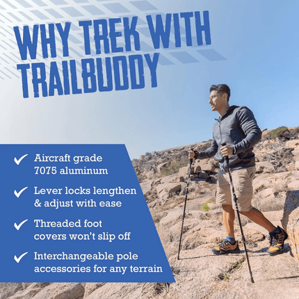 TrailGrip™ Trekkingstokken | Meer stabiliteit en controle op elk terrein