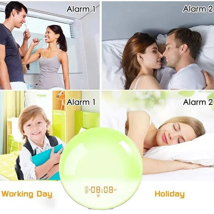 SunriseGlow™ Wekker | Word natuurlijk wakker met licht en rustgevende geluiden