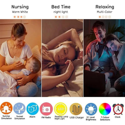 SunriseGlow™ Wekker | Word natuurlijk wakker met licht en rustgevende geluiden
