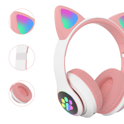 KittyBeats™ LED Kattenhoofdtelefoon | Speels design met draadloos luistercomfort