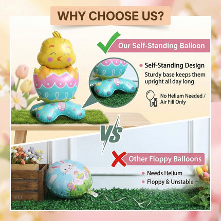 BunnyGlow™ 3D Folieballonnen | Maak jouw paastfeest onvergetelijk met levensgrote paasbalonnen