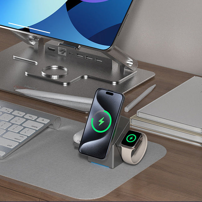 3-in-1 Opvouwbaar Magnetisch Draadloos Laadstation | Laad al je apparaten tegelijk en zonder kabels op