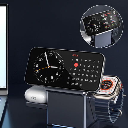 3-in-1 Opvouwbaar Magnetisch Draadloos Laadstation | Laad al je apparaten tegelijk en zonder kabels op