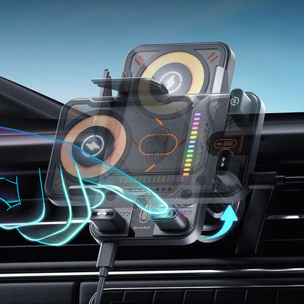 MagCharge™ Autohouder met draadloze oplaadfunctie | Stabiele grip, automatisch klemmen en razendsnel opladen onderweg