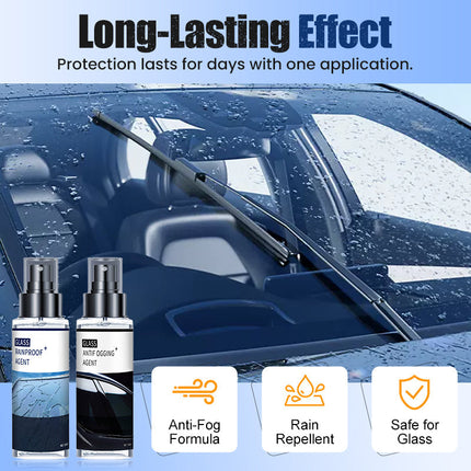 ClearView™ Anti-condens & Regenafstotende Spray | Altijd helder zicht bij elk weertype