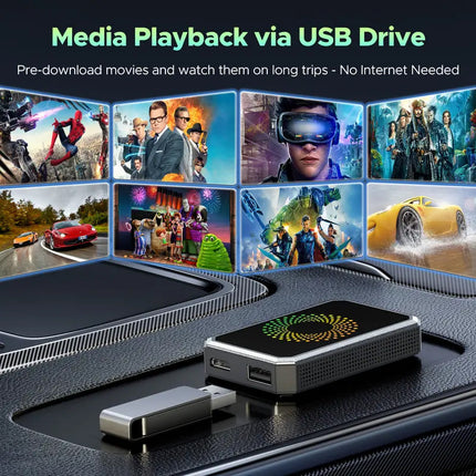 DriveBox™ 3-in-1 CarPlay Adapter | Maak moeiteloos van je autoscherm een slimme 4K entertainment hub