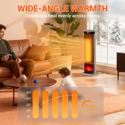 HeatFlow™ 3-in-1 Verwarming | Nooit meer droge lucht en koude ruimtes, direct warme en comfortabele sfeer