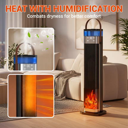 HeatFlow™ 3-in-1 Verwarming | Nooit meer droge lucht en koude ruimtes, direct warme en comfortabele sfeer
