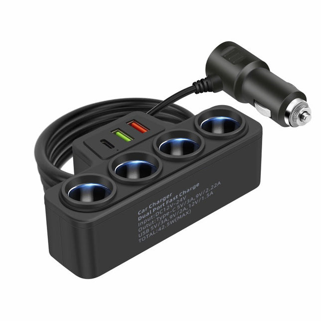 PowerHub™ 7-in-1 Auto Oplader | Laad tot 7 apparaten tegelijk zonder gedoe of lege accu’s onderweg