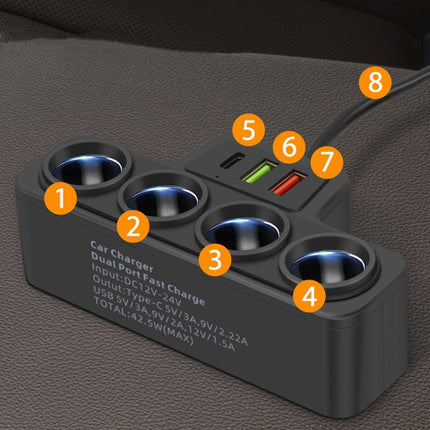 PowerHub™ 7-in-1 Auto Oplader | Laad tot 7 apparaten tegelijk zonder gedoe of lege accu’s onderweg