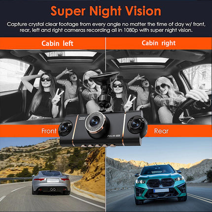 DriveGuard™ 4-Kanaals Dashcam | Volledige bescherming rondom je auto