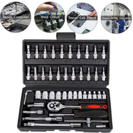 ToolMaster™ 46-Delige Dopsleutelset | Altijd het juiste gereedschap bij de hand voor elke klu