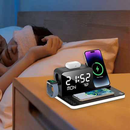 ChargeHub™ 7-in-1 Draadloos Laadstation | Laad al je apparaten tegelijk en houd je bureau strak en georganiseerd