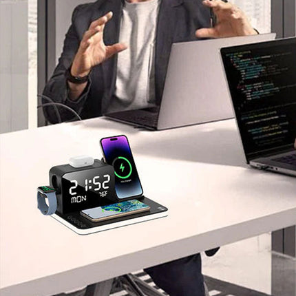 ChargeHub™ 7-in-1 Draadloos Laadstation | Laad al je apparaten tegelijk en houd je bureau strak en georganiseerd