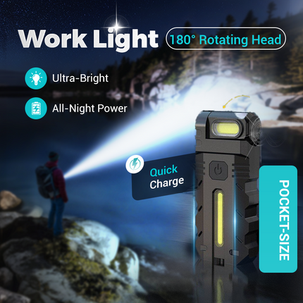 FlexBeam™ Pocket Zaklamp | Compact, krachtig en eenvoudig op jouw kleding vast te maken