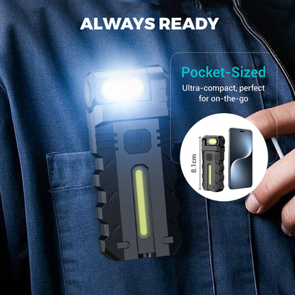 FlexBeam™ Pocket Zaklamp | Compact, krachtig en eenvoudig op jouw kleding vast te maken