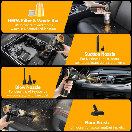 PowerClean™ 4-in-1 Autostofzuiger | Krachtige reiniging, altijd en overal