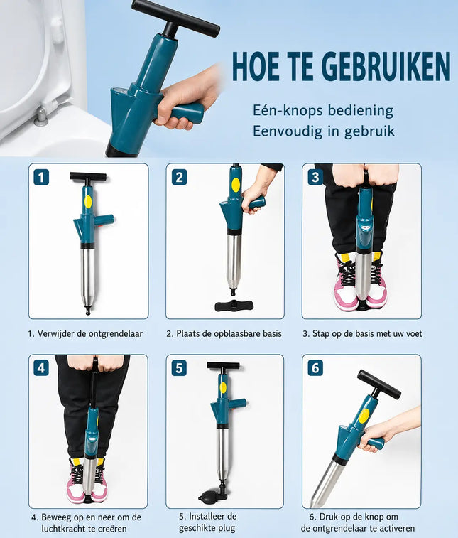DrainPro™ Hogedruk ontstopper | Zelfstandig en eenvoudig vertoppingen oplossen, zonder dure hulp in te huren!