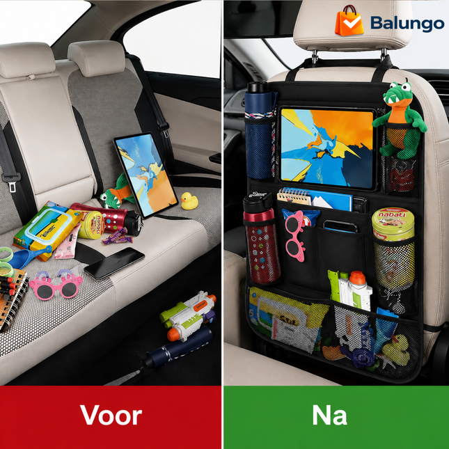 RoadPocket™ Auto achterbank organizer | Speelgoed en andere spullen netjes opgeruimd en binnen handbereik!