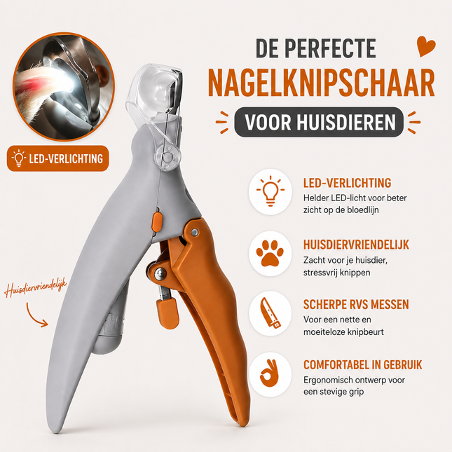PawGlow™ LED Nagelknipper voor Honden & Katten | Nauwkeurig nagels knippen zonder stress of onzekerheid