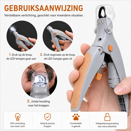PawGlow™ LED Nagelknipper voor Honden & Katten | Nauwkeurig nagels knippen zonder stress of onzekerheid