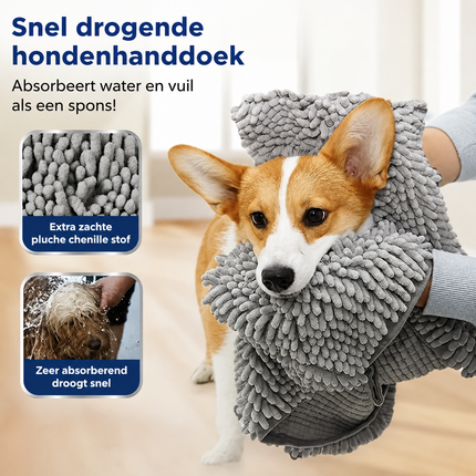 DryPaws™ Superabsorberende huisdieren handdoek | Snel afdrogen, superabsorberend en zacht voor je huisdier