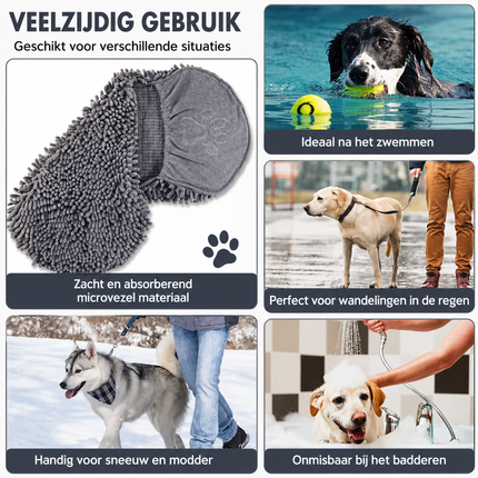 DryPaws™ Superabsorberende huisdieren handdoek | Snel afdrogen, superabsorberend en zacht voor je huisdier